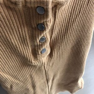Shinestar ribbed bodysuit with metal buttons